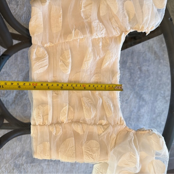 Elegant Cream bachelorette party Puff Sleeve Top - Picture 2 of 7